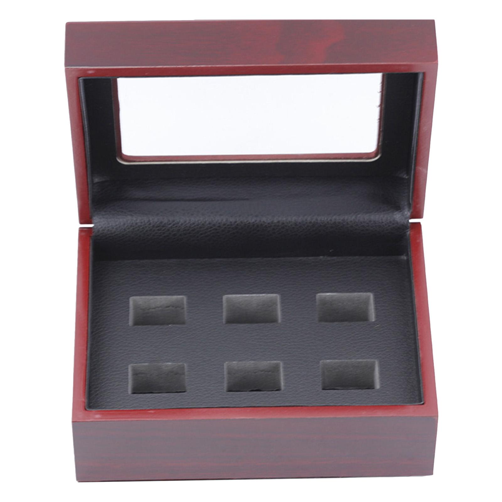 

Jewelry Holder Soft Lined Storage Box Elegant Wood Display Case for Showcasing Multiple Championship Sports Rings 6