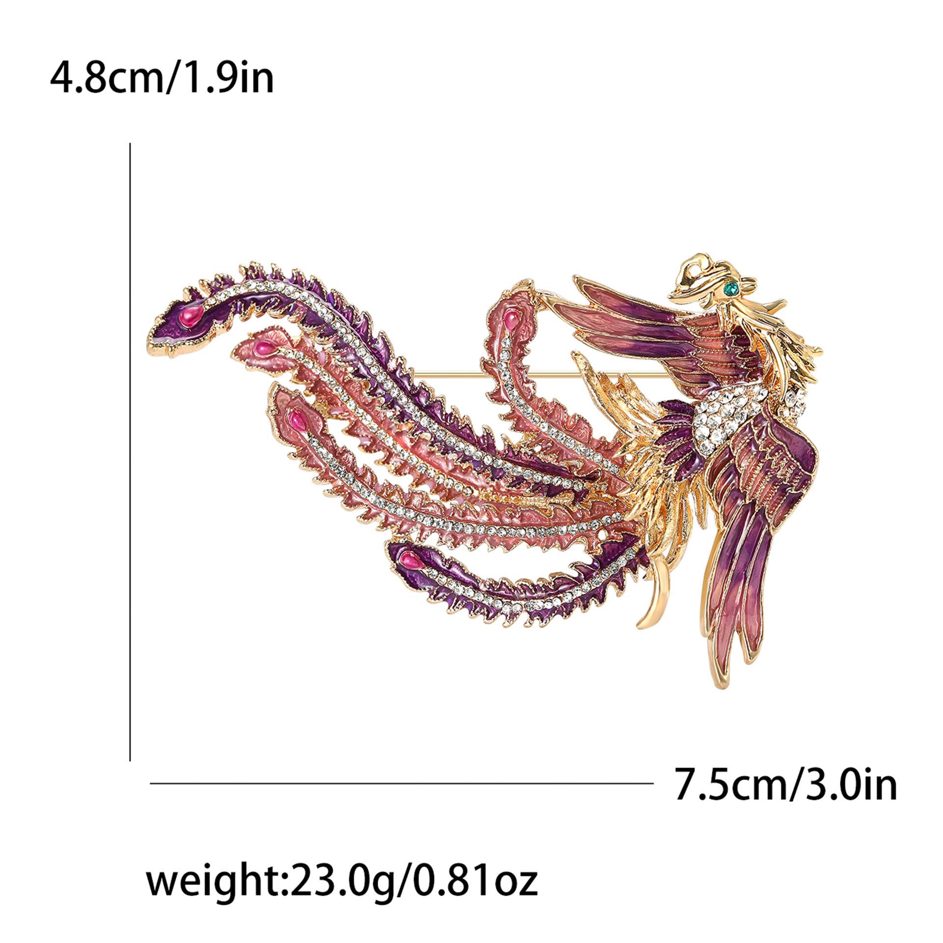 

Китайский стиль сплав эмаль горный хрусталь феникс брошь элегантный темперамент женская одежда корсаж ювелирные изделия булавка