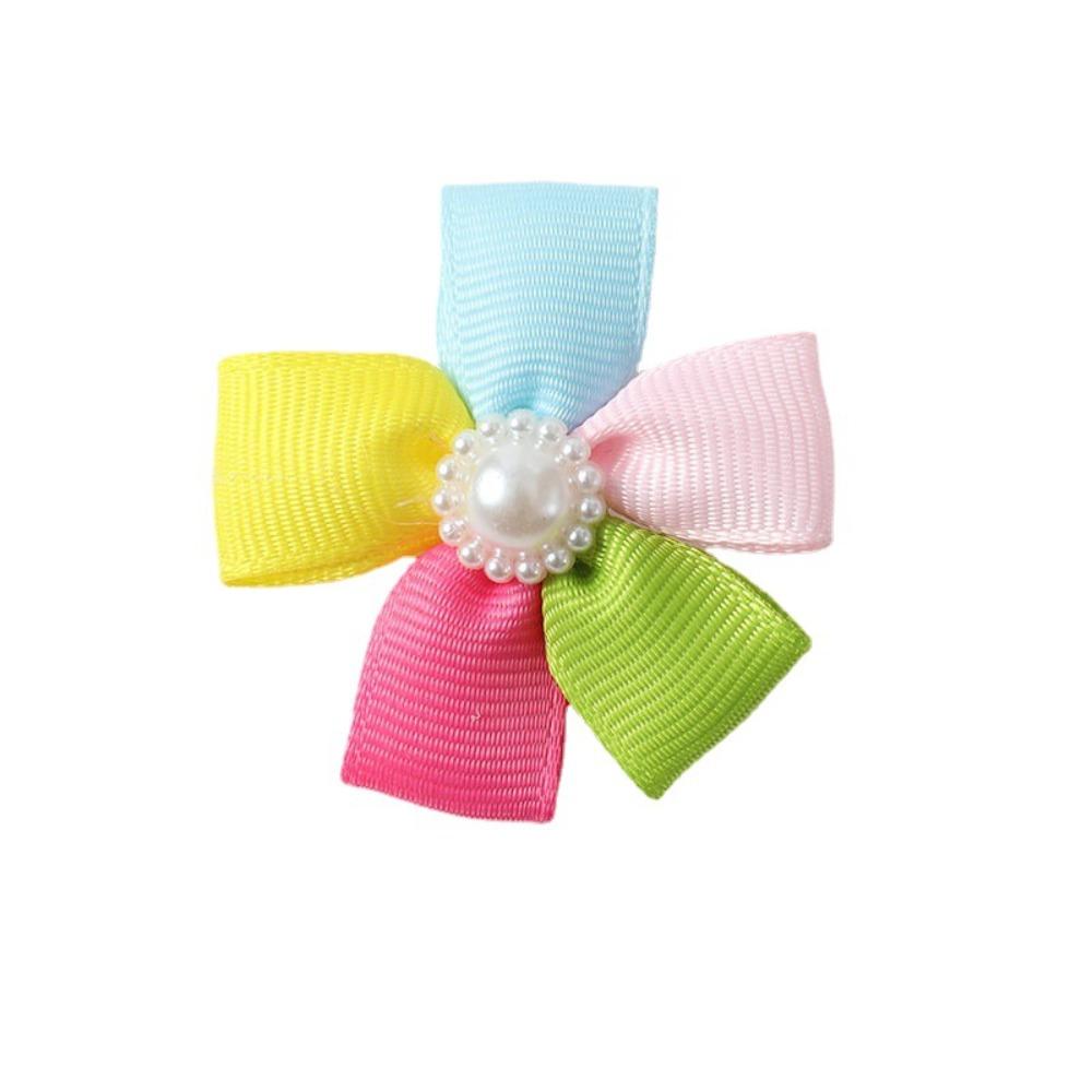 

10pcs Five Petal Flower Flowers Pet Hairpin Colorful Dogs Headwear Pet Hair Accessories 10pcs