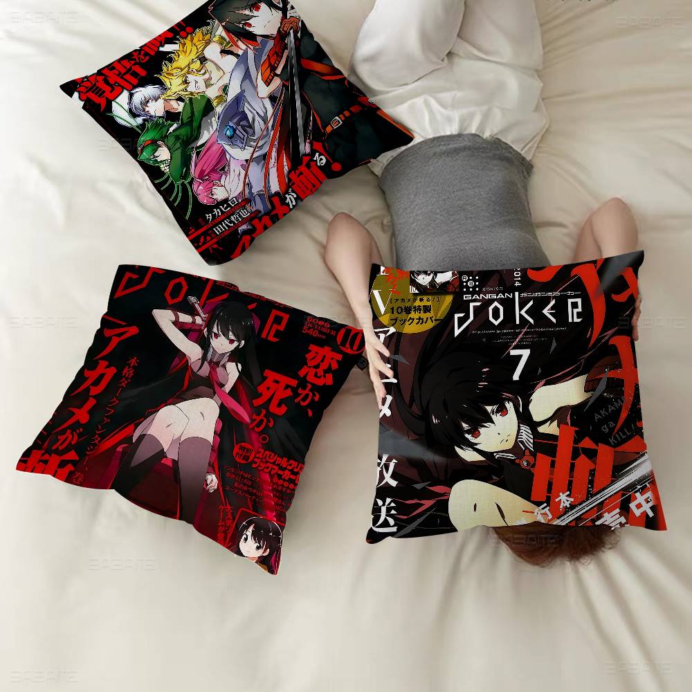 Japanese Anime Akame Ga KILL Personalized Picture Text Home Decorative Pillows Household Gifts 45x45cm