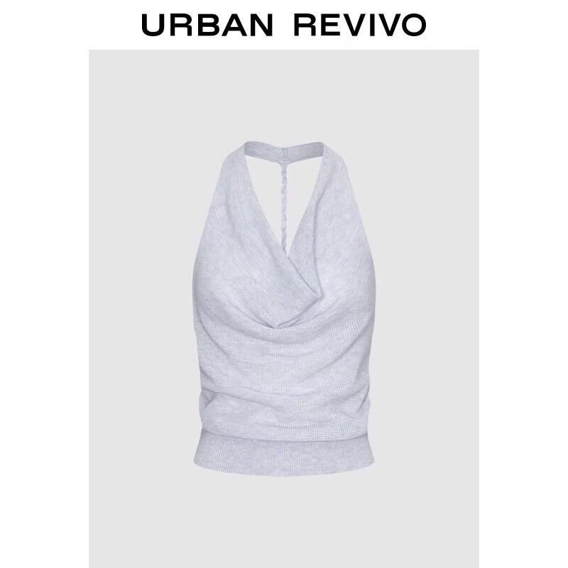 UR2026 Women s Halter Cowl Neck Knit Tank Top M
