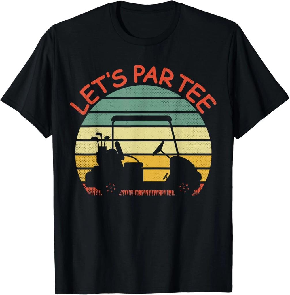 Funny Retro Golf Lover Let_s Par-tee Golf Cart Let_s Par Tee Gift Unisex T-Shirt