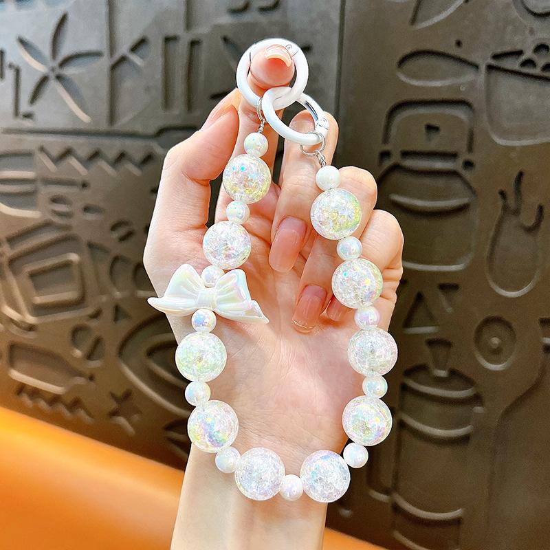 

Креативная цепочка для мобильного телефона с бусинами и бантом, брелок, милый кулон в виде школьной сумки