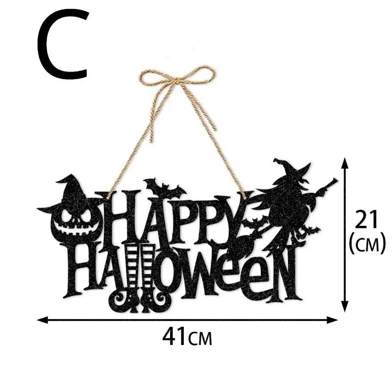 Halloween Dynia Wiszący Znak Straszny Wiedźma Nietoperz Cukierek albo psikus Baner Dekoracja Drzwi Przednich Dekoracje Imprezowe
