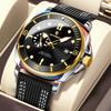 Leather Strap Mens Watch With Luminous Dial Waterproof Quartz For Casual Wear