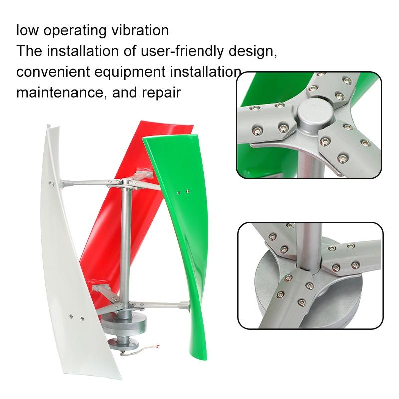 400W/600W/800W 12V/24V/48V Energy Windmill Lantern Vertical Axis Permanent Maglev Wind Turbine Generator with MPPT Controller