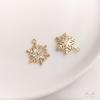 14K Gold-Plated Snowflake Pendant with Zircon for DIY Jewelry