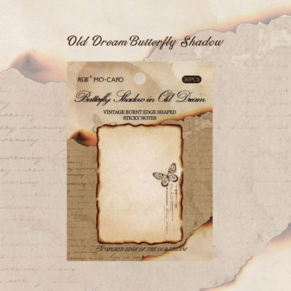 Self-adhesive Sticky Notes Vintage Burnt Series Tearable Note Pad To Do List Notepads  Student