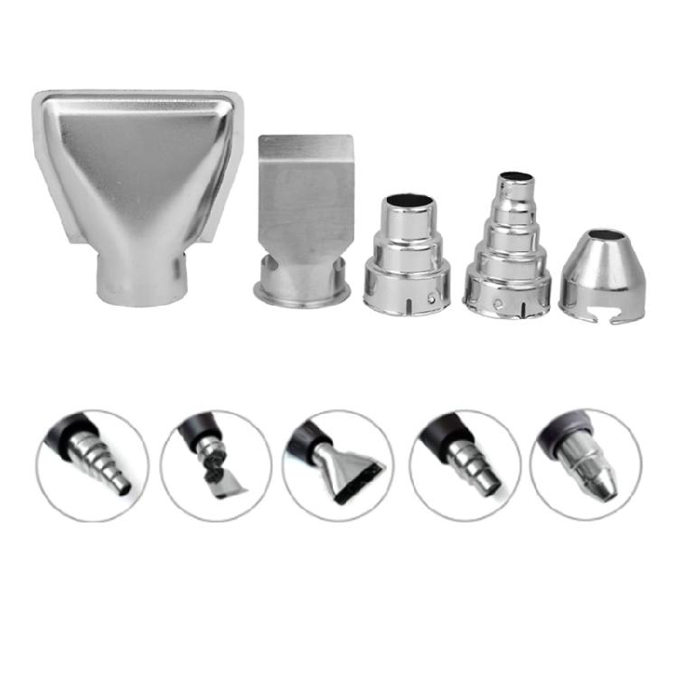 Heat Gun Nozzles Kit 5Pcs/Set Stainless Steel Nozzles Attachments for Hot Air