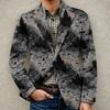 Men's Halloween Printed Corduroy Warm Pocket Blazer Jacket Casual Suit Coat Button Front Long Sleeve Outerwear
