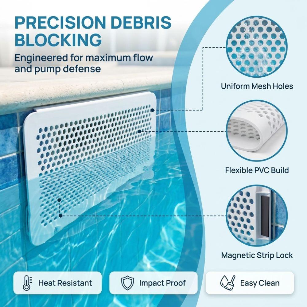 PVC Skimmer Net Cover Magnetic Pool Skimmer Screen Durable Pool Skimmer Guard