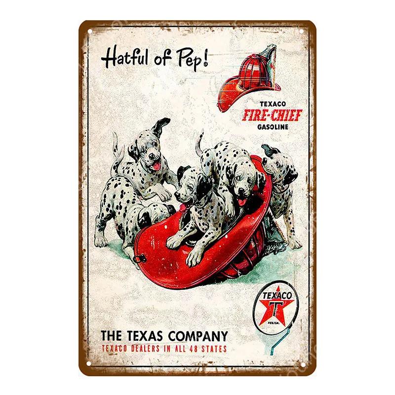Vintage Texaco Motor Oil Signs Sky Chief Castrol BP Metal Poster Wall Art Painting Plate Garage Gas Gasoline Station Decor YJ