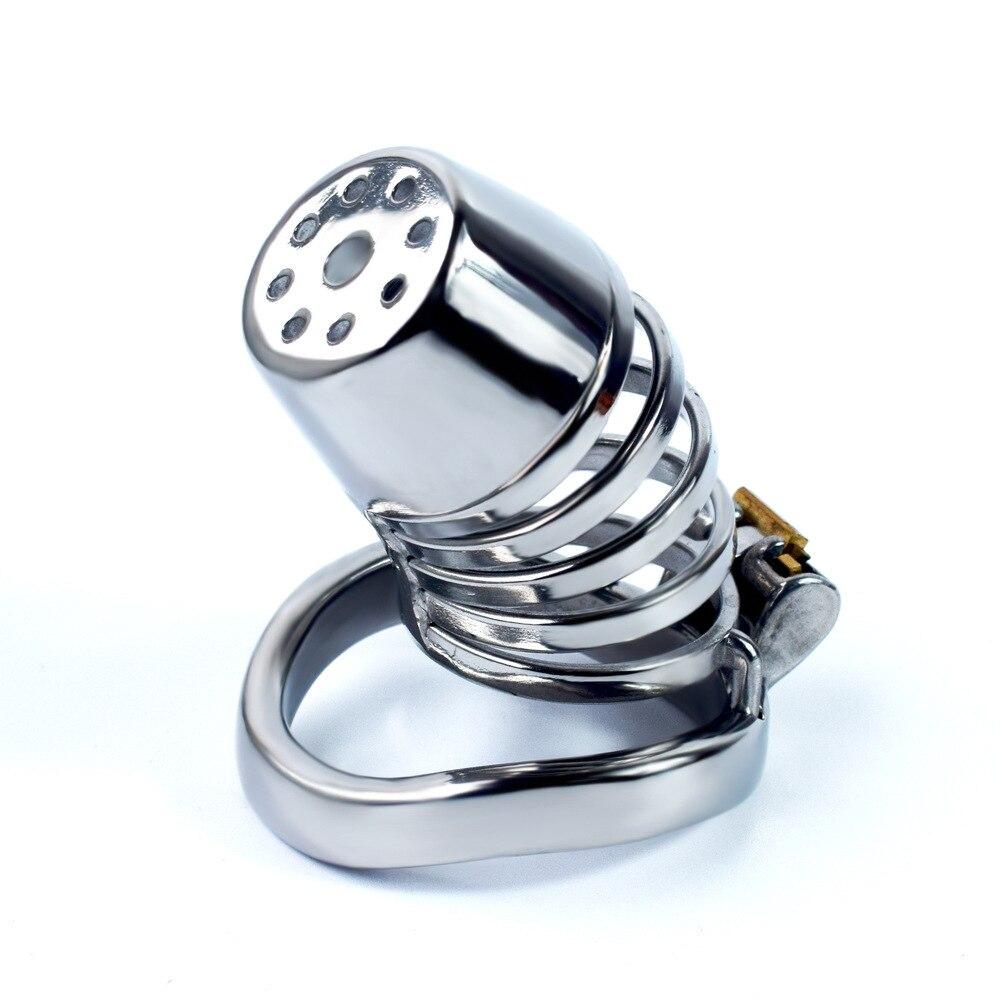 Men's CB Lock Metal Chastity Lock Penis Cage  Sex Toy Stainless Steel Cock Ring Ball Stretcher Slave BDSM