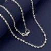 New Charms 925 Sterling Silver 40-75CM Cute 2mm Side Chain Necklace For Women Fashion Streetwear Jewelry Wedding Holiday Gifts