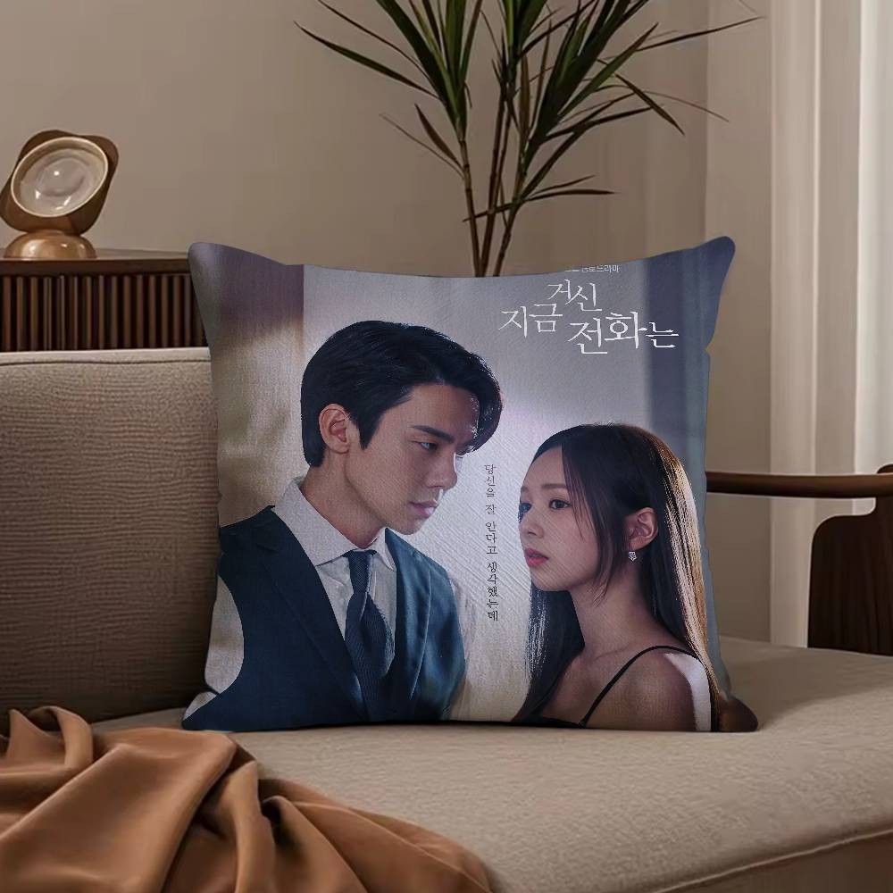 W-When the P-Phone R-Rings TV Pillow Case Anti-dustmite Pillowcase Invisible zipper silky short plush Sofa cushion cover