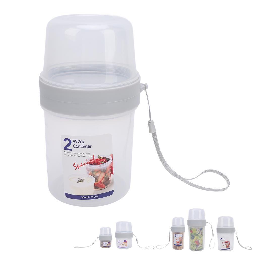 Double Layer Food Storage Cup Microwave Safe Sealed Dispenser Portable Yogurt Container for Salad Fr