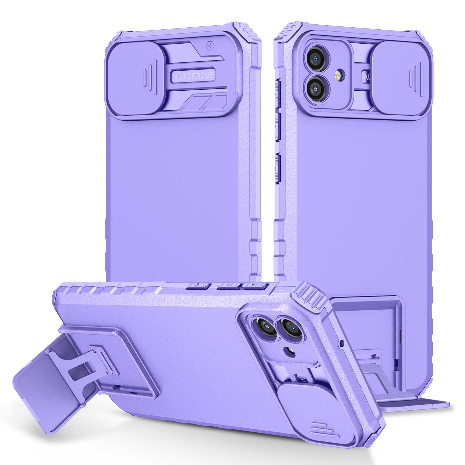

For Samsung Galaxy A06 4G/5G Case Camera Slider PC + TPU Phone Cover with Kickstand G