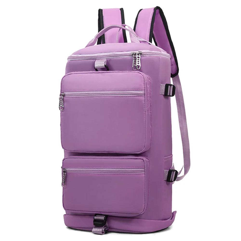 

Large Capacity Sports Bag Multifunctional Overnight Luggage Backpack Multi Pockets Fitness Shoulder Bag Oxford for Golf Sports фиолетовый