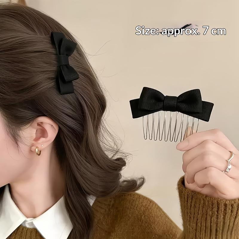 Korean Inserted Comb Bow Hair Comb Adornment Hair Clip Versatile Simple Anti-Skid Curl Bangs Side Top Clip Hairaccessoires