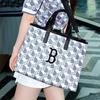 MLB Boston Red Sox Logo Print Commuter Tote Bag Women tote bags Gray 3AORM042N-43GRS