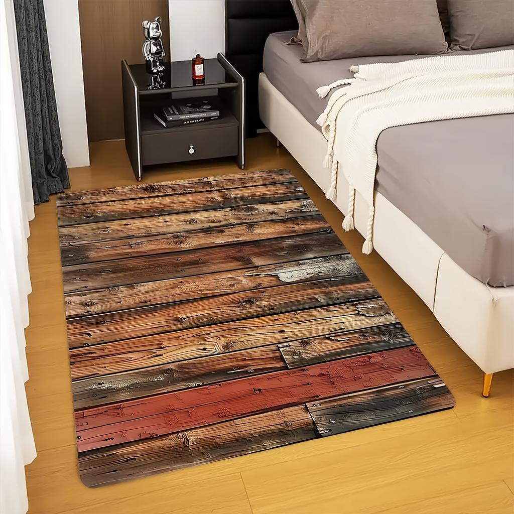 1PC Wooden Pattern Kitchen Rugs Non-Slip Home Door Mats Pop Design Bathroom Rug Bath Mat Carpet for Home Sink Laundry Decor