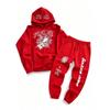 Men Fleece Lined 2‑Piece Tracksuit Winter Outfit Casual Hooded Long Sleeve Sweatshirt + Jogger Pants Set Warm Sports Male