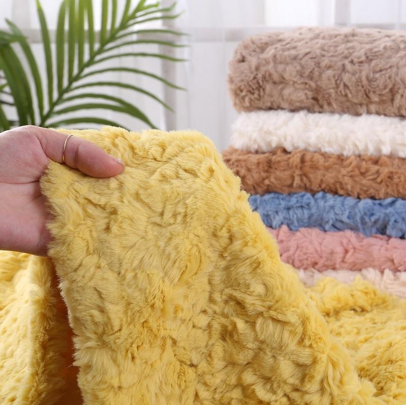 25x50cm Embossed Microfiber Plush Faux Fur Fabric Imitation Rabbit Fur Fabric For DIY Doll Garment Patchwork Sewing Material