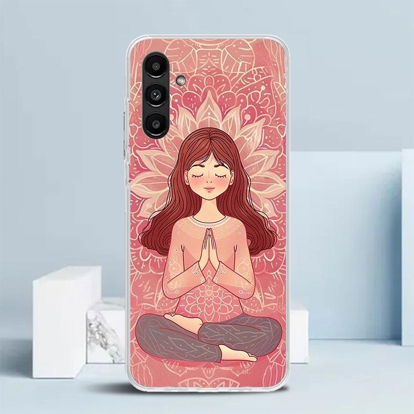 Meditation Yoga Girl Cover for Samsung Galaxy A17 A37 A57 A16 A26 A36 A56 A15 A14 A55 Phone Case A13 A53 A25 A35 A24 A34 A23 A33