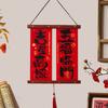 Pingentes de Caligrafia Chinesa Vermelha Flanela Enfeites para Casa Decoração Pendurada de Ano Novo
