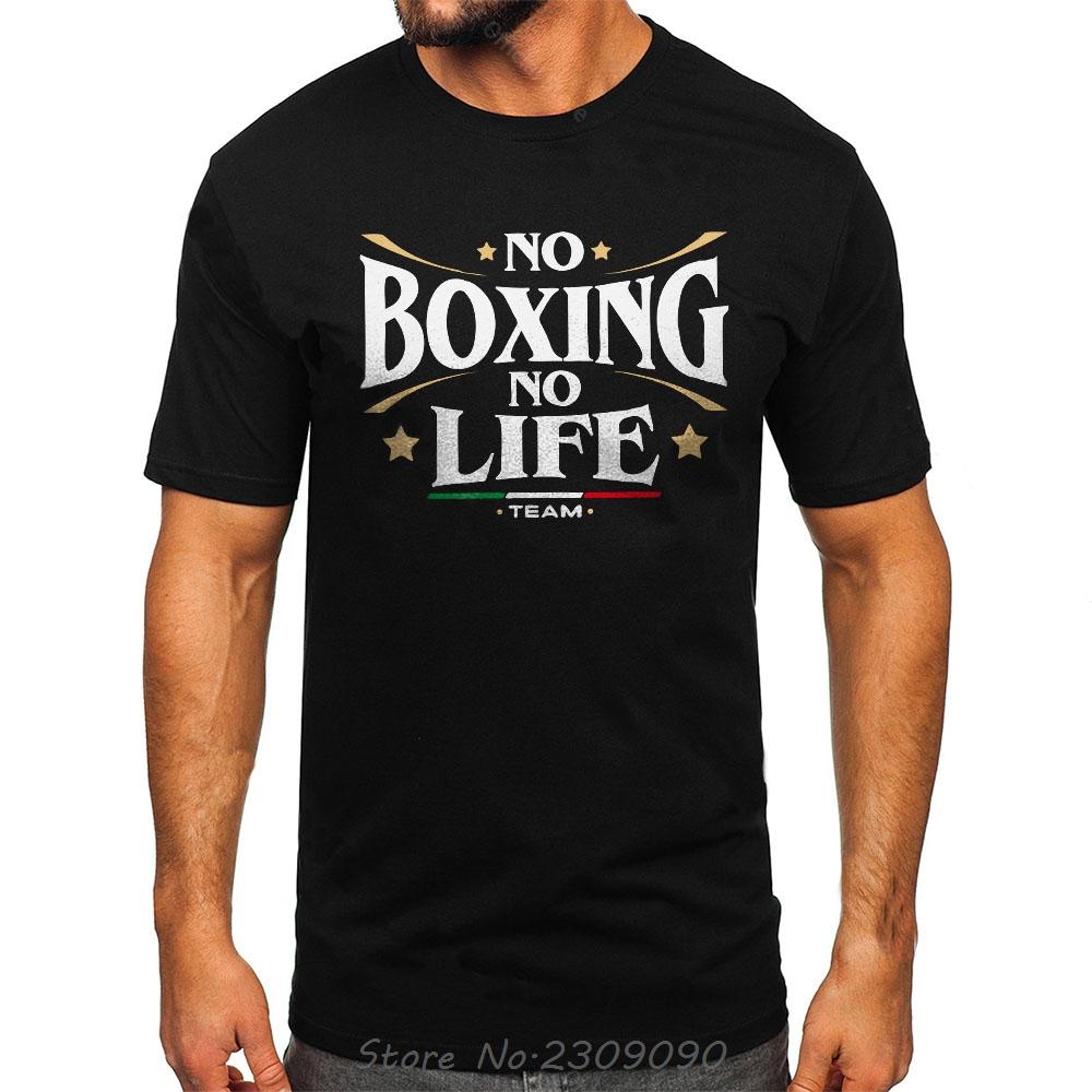 No Boxing No Life Gym Printed Vintage Oversized T-shirt Classic Cotton Tshirt Unisex Tops Te