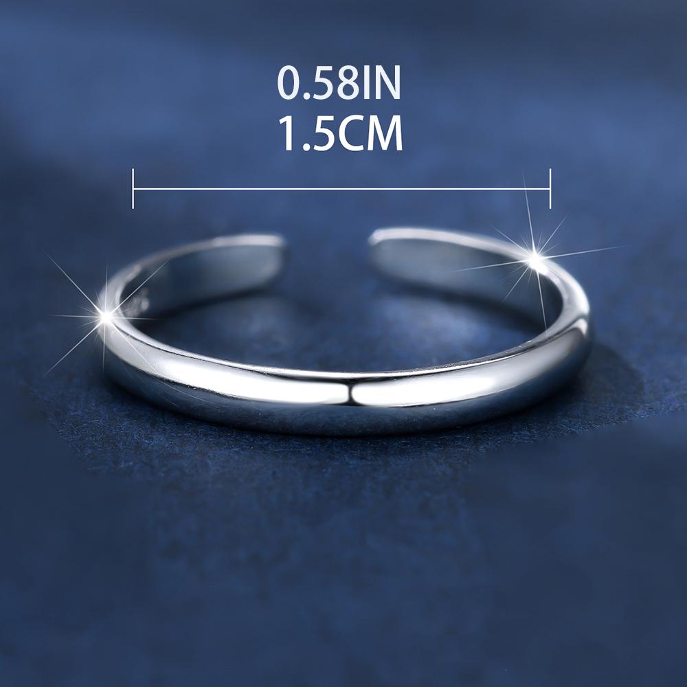 S925 Sterling Silver Simple Toe Ring Adjustable Opening Finger Foot Ring Summer Beach Vacation Jewelry for Women Girls