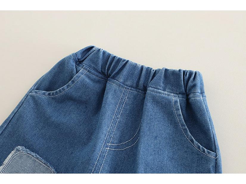 2025 Summer Boys' Cartoon T-shirt & Denim Shorts Set