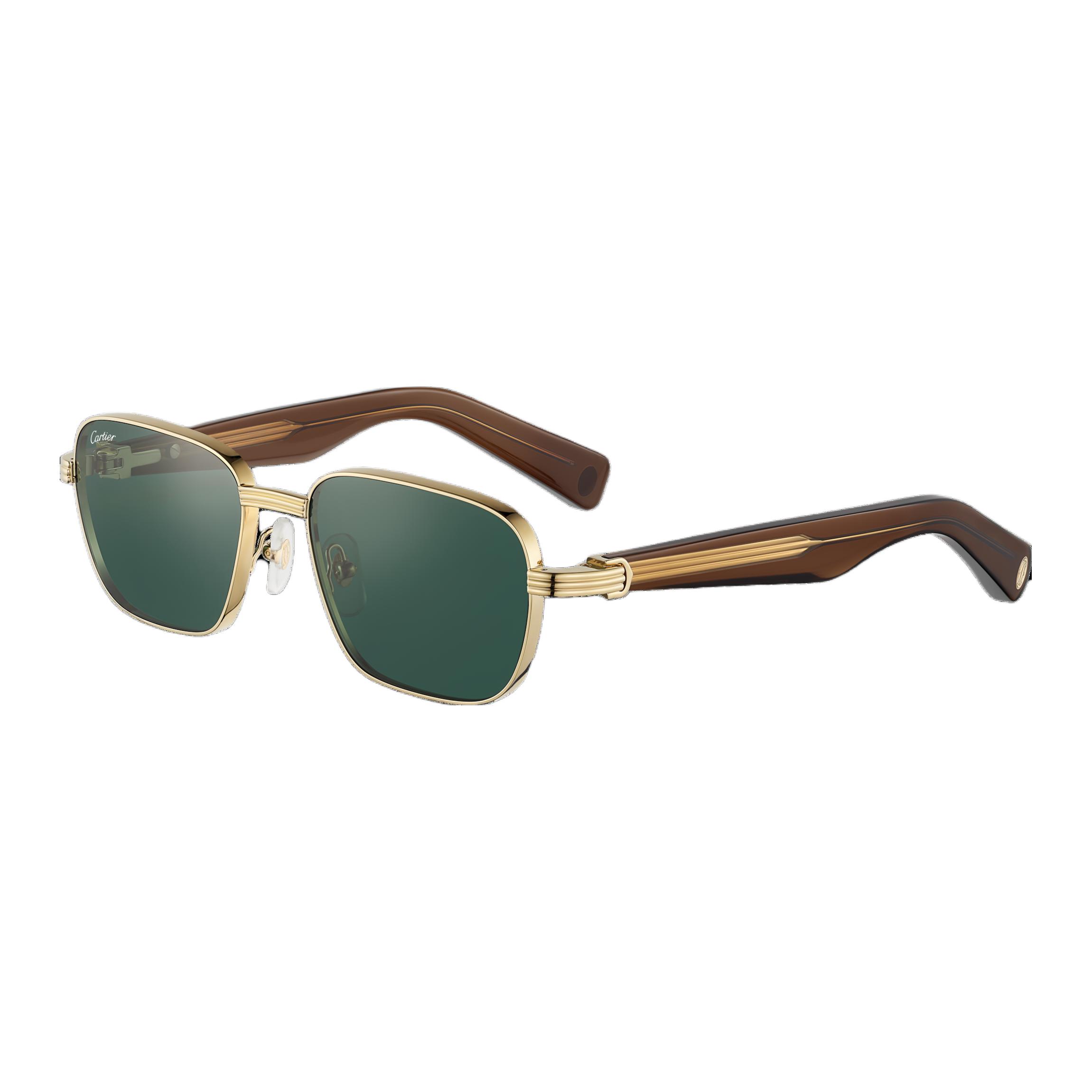 

Cartier Full Frame Design Acetate Metal Square Sunglasses Men sunglasses Brown ESW00725 55,Brown