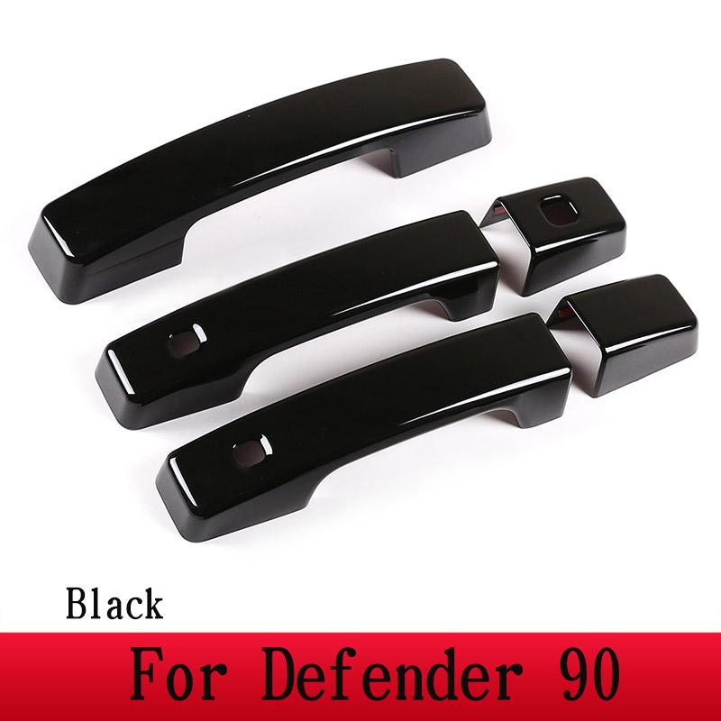 For Land Rover Defender 90 110 130 2020-2024 ABS Black/Carbon Fiber Car Exterior Door Handle Cover Trim Car Accessories