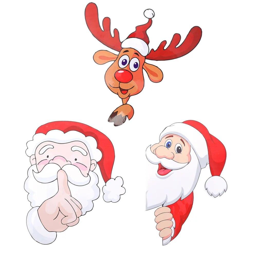 Christmas Car Rear Window Windshield Waving Wipers Self-adhesive Sticker Decal for Christmas Xmas Vehicle Auto Decor 1PC