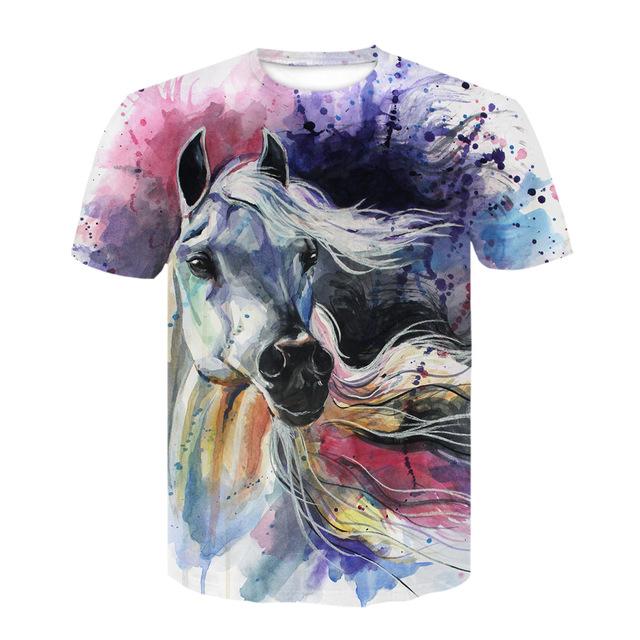 Men Fashion Short Sleeve 3d Print T Shirt Round Neck Summer Plus Size Tees
