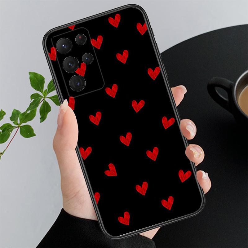 Phone Case For Samsung A17 A55 A16 A56 A35 A15 A53 A54 A33 A34 A25 A05S A52 A52S A07 A26 A06 Love Pink Heart