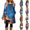 Women's Fashion Casual Printed Long Sleeve Round Neck Dress