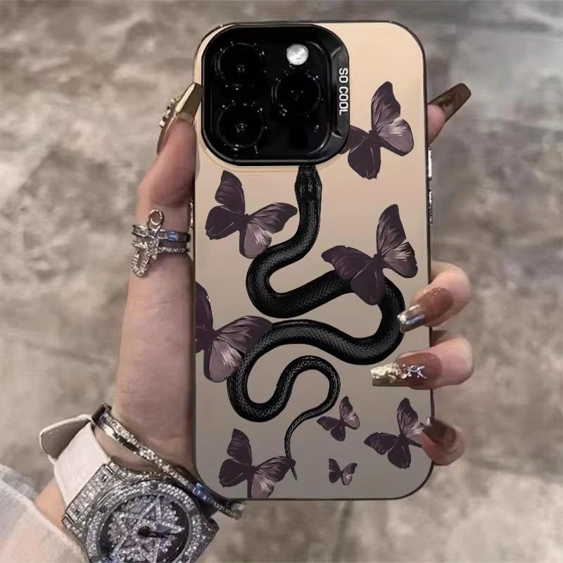 Butterfly and Snake iPhone16Pro Phone Case 15/14/13 Laser 12 Apple 11XsMax/Plus Tide x