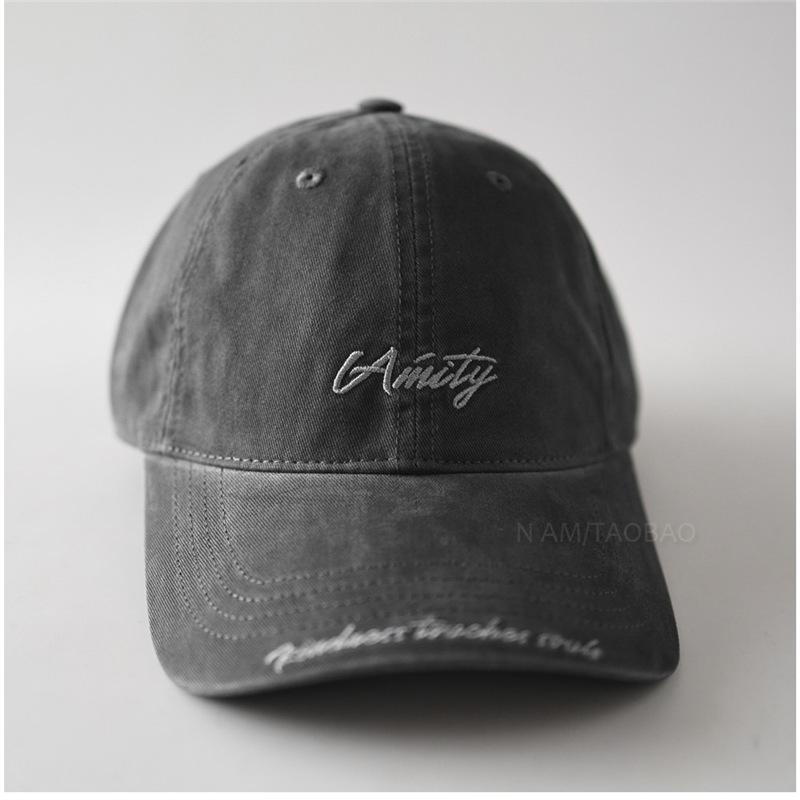 Fashion Hat new retro letter embroidery soft top solid color baseball cap for men and women couple simple casual versatile sun hat