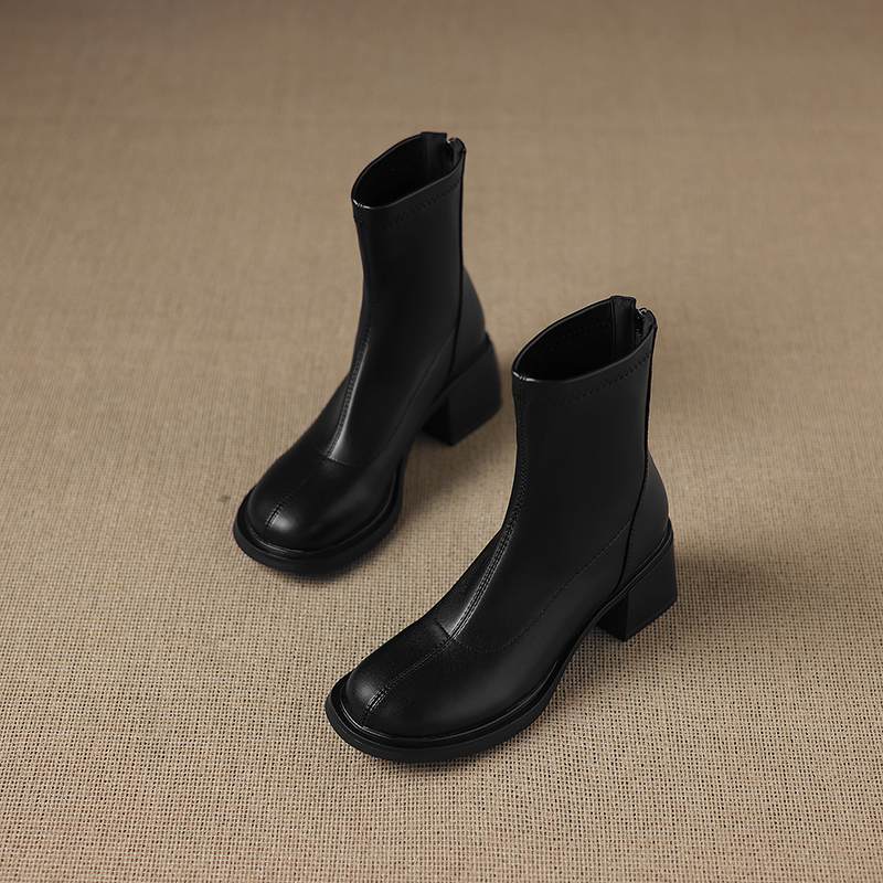 Krazing Pot Microfiber Winter Round Toe Modern Platform Size 33 Boots Size 43 Women Fashion Stretch Ankle Boots