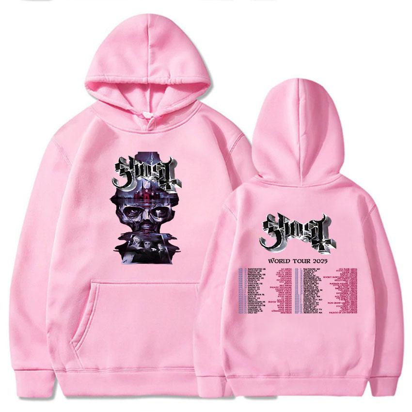 Sweats à capuche Ghost World Tour 2025 Groupe de rock Hip Hop Unisexe Streetwear Sudaderas Hombre Hiver Décontracté Heavy Metal Sweats Homme