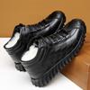 First Layer Cowhide High-top Men's Shoes Winter Velvet Thickened Warm Fur Integrated Casual Cotton Shoes Non-slip Dad Cotton Boots