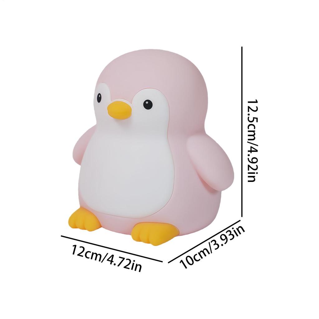 Silicone Penguin Patting Night Light Colorful RGB Touch Atmosphere Light 1200mAh Capacity Charging Light For Home Bedroom