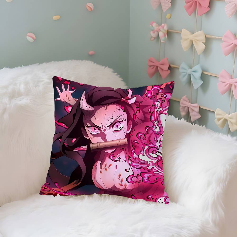 

NNezukos KKamados Case Plush Fabric Soft Pillowcase Double Sided Print Cushion Cover Household Gifts 40X40cm