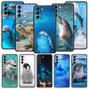 Phone Case For Samsung Galaxy S23 S22 Ultra S20 S21 FE 5G S10 S9 Plus S10E S8 Note 20 Silicone Black Cover Ocean Animal Dolphin