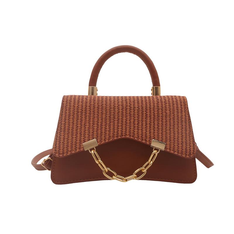 Fashion women's splicing large capacity fresh summer new trend texture shoulder crossbody portable small square bag