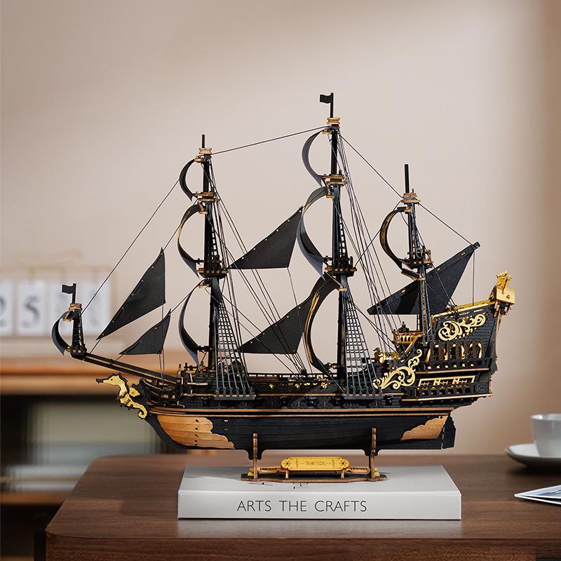 Ruoke Seahorse Sailing 3D Wooden Jigsaw Model - Creative Ornament
