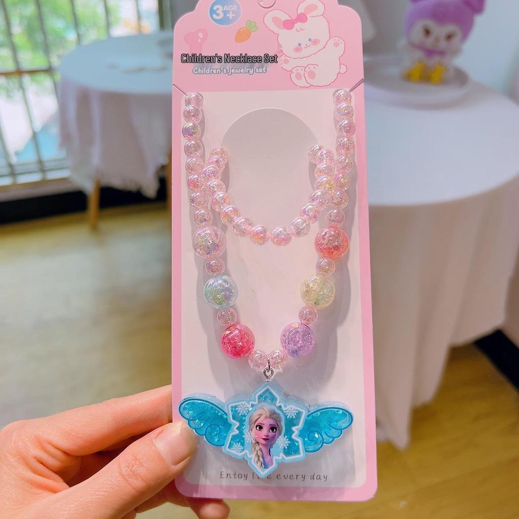 Diamond Frozen Princess Luminous Jewelry Set for Kids - Necklace and Bracelet Gift