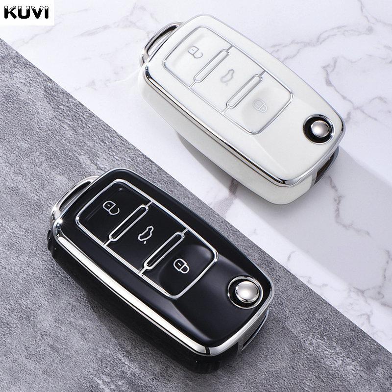 TPU Car Key Case Cover for Volkswagen VW Polo Golf Passat Tiguan Beetle Caddy T5 Up Eos Skoda Octavia Seat Leon Altea